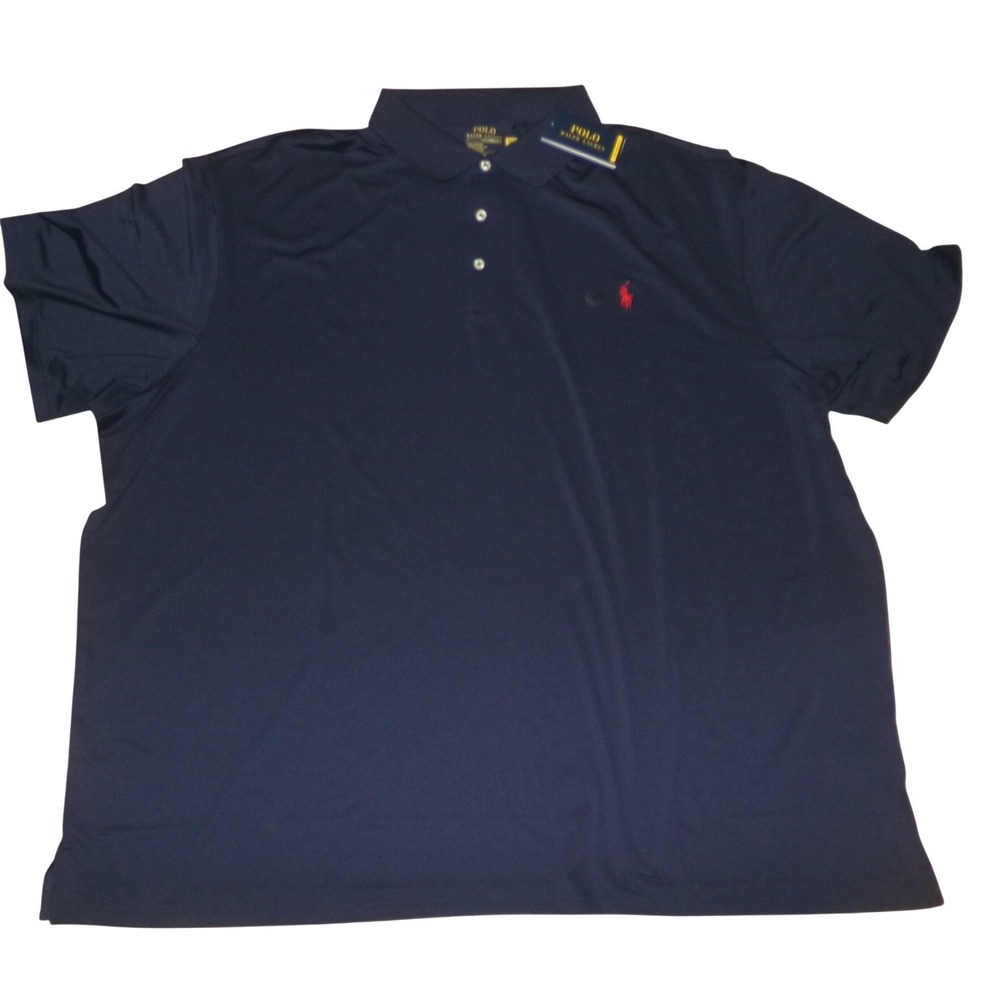 Polo Ralph Lauren Performance Navy Blue Short Sleeve Polo Shirt Mens 5XB NWT